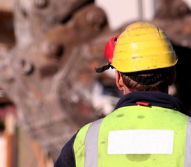 Construction worker in hard hat Construction worker in hard hat