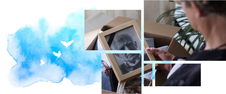 Person looking at a photo of their loved one