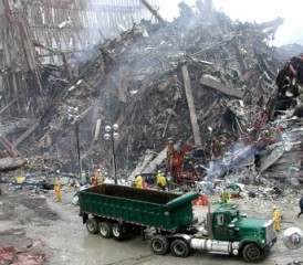 Cleanup at World Trade Center site after 9/11 terrorist attacks Cleanup at World Trade Center site after 9/11 terrorist attacks