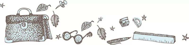 Illustration of school items