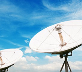 Two satellite dishes Two satellite dishes