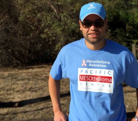 Jose Ortiz from The Mesothelioma Center raising mesothelioma awareness at a Pacific Mesothelioma Center event.