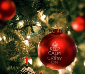Keep Calm and Carry On Christmas Ornament