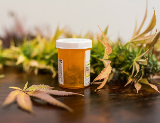Medicine bottle filled with medical marijuana Medicine bottle filled with medical marijuana
