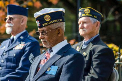Navy veterans at a military event