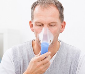 Man with oxygen mask Man with oxygen mask