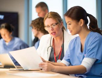 Female nurse with a female doctor