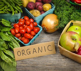 Organic foods on a table Organic foods on a table