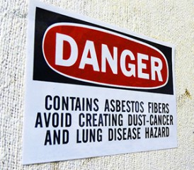 Asbestos warning sign Asbestos warning sign