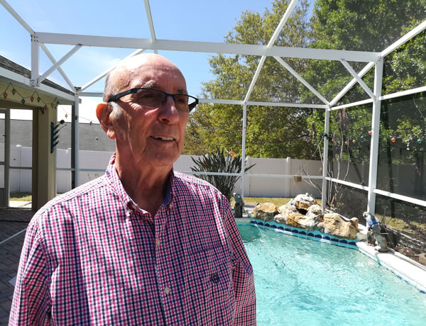 Rich DeLisle by his pool Rich DeLisle by his pool