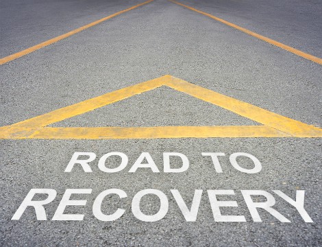 Road to recovery street sign Road to recovery street sign
