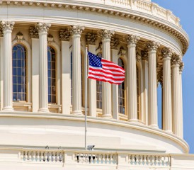 US Capitol Building with American Flag US Capitol Building with American Flag