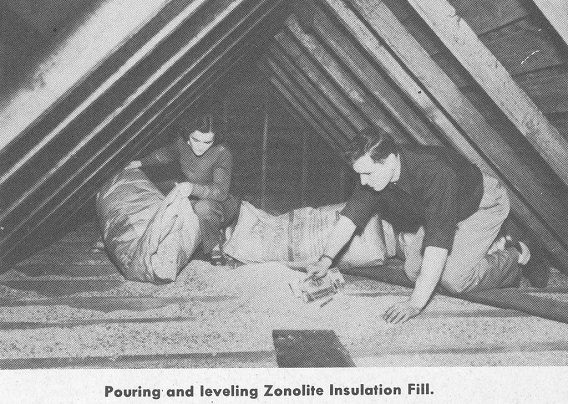 Pouring and leveling zonolite insulation fill